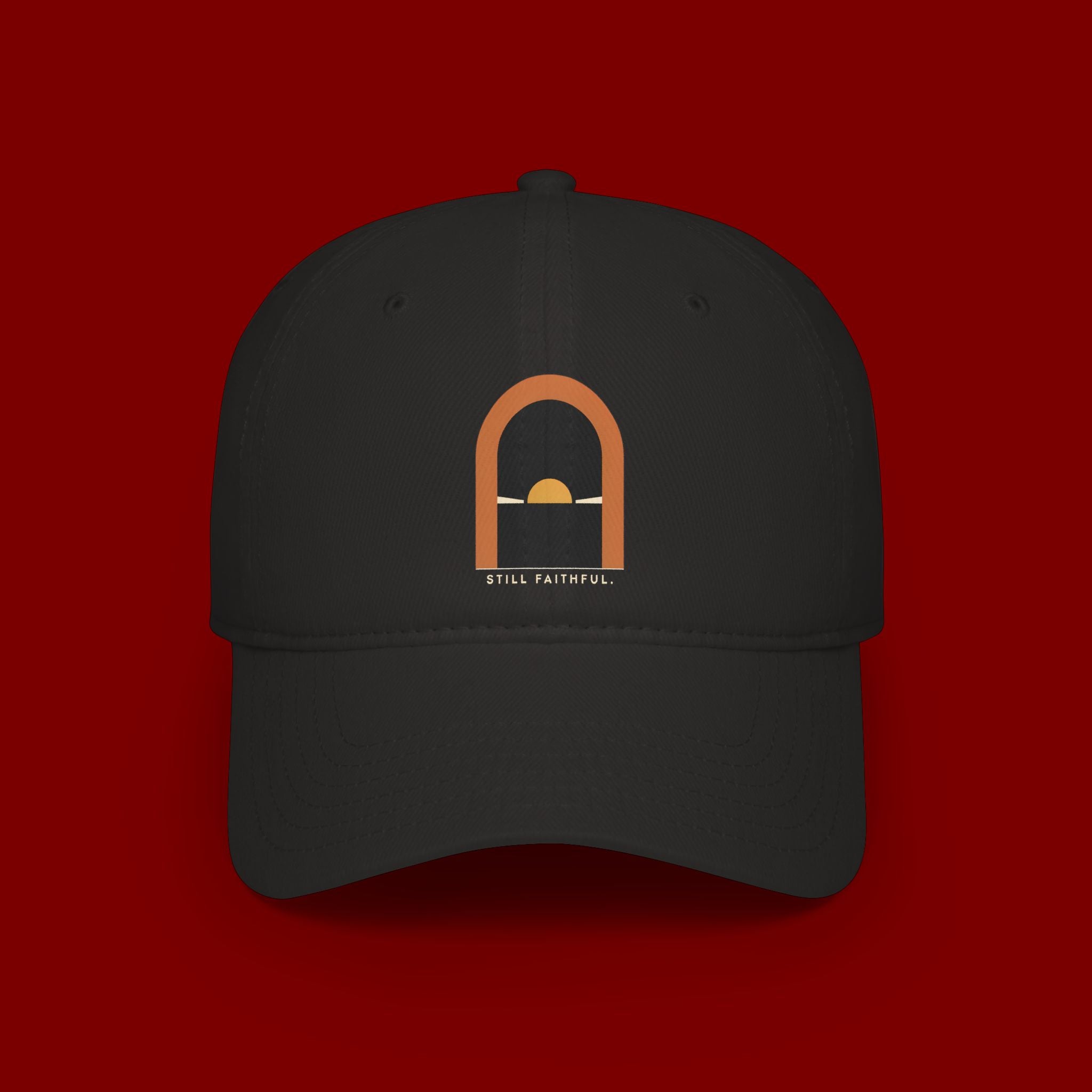 Lighthouse Sunset Cap — "Trust God" Embroidered Low Profile Baseball Hat