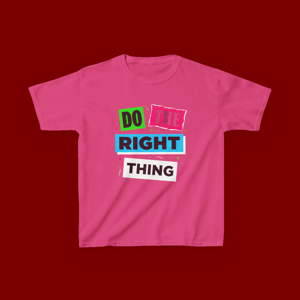 Kids Tee - "Do The Right Thing" Bold Colorblock Graphic