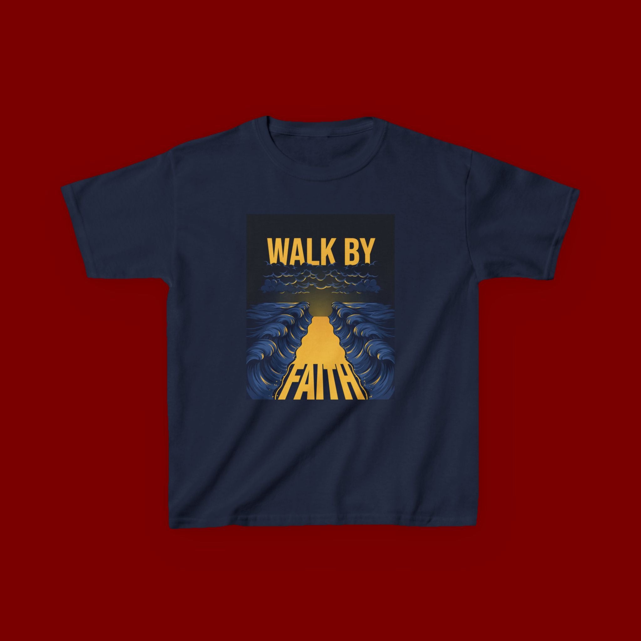 Kids T‑Shirt — "Walk By Faith" Inspirational Graphic Tee for Children