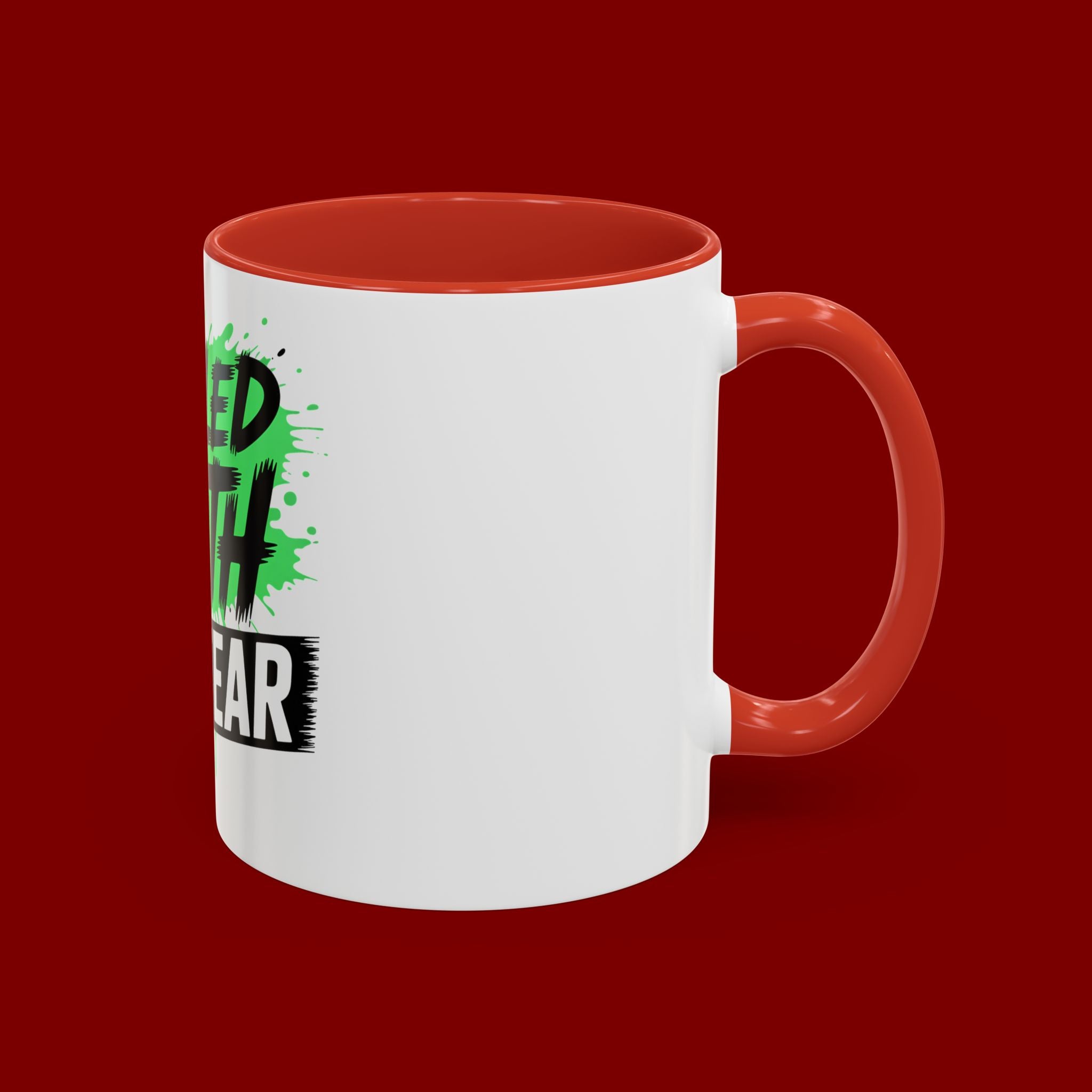 Accent Coffee Mug — "Fueled by Faith Not Fear" Inspirational Ceramic Mug (11/15 oz)