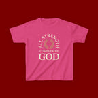 Kids T-Shirt – "All Strength Comes From God" Faith Tee for Boys & Girls