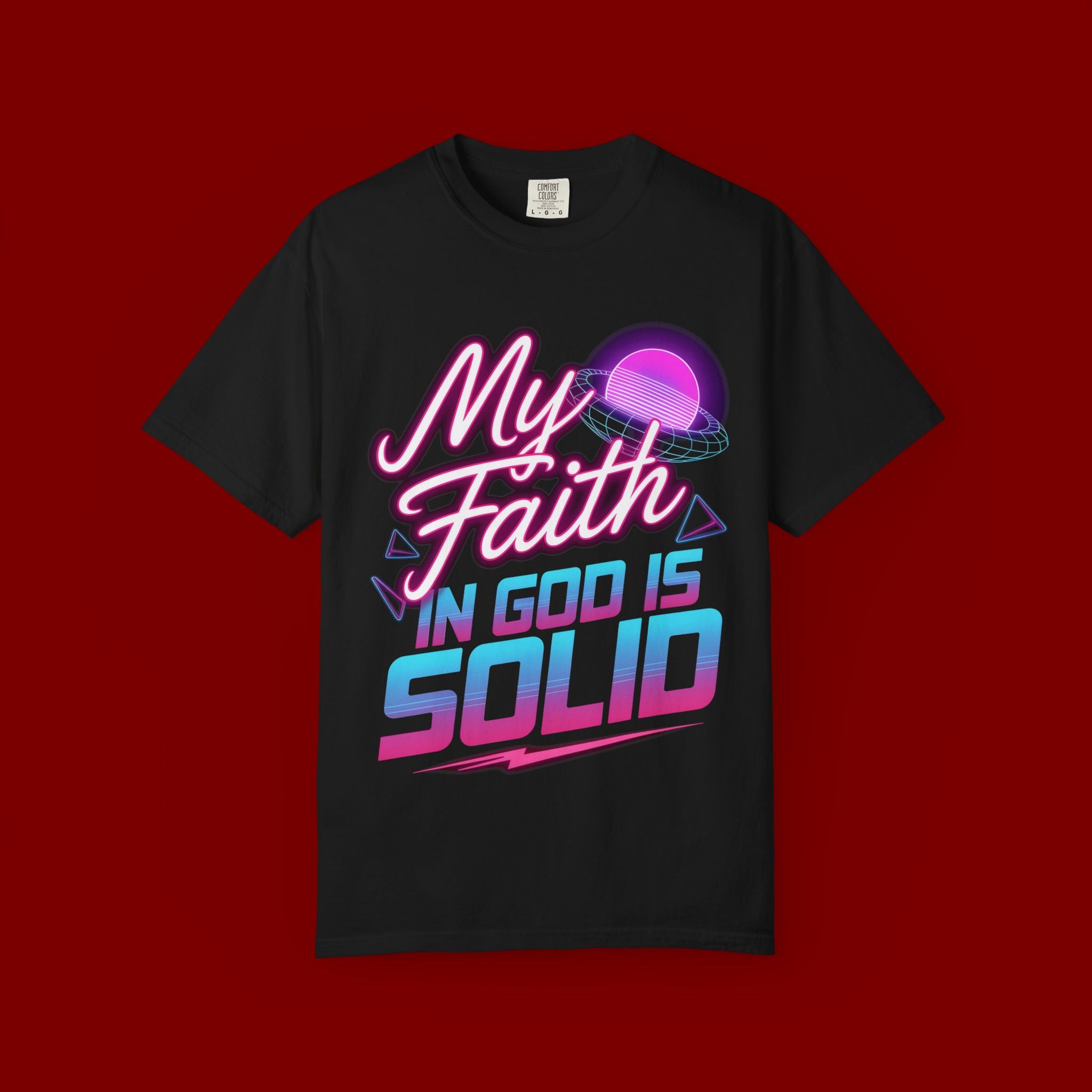 Faith T-Shirt — "My Faith in God Is Solid" Retro Graphic Tee