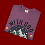 Faith-Based Mountain T-Shirt — "With God All Things Are Possible"