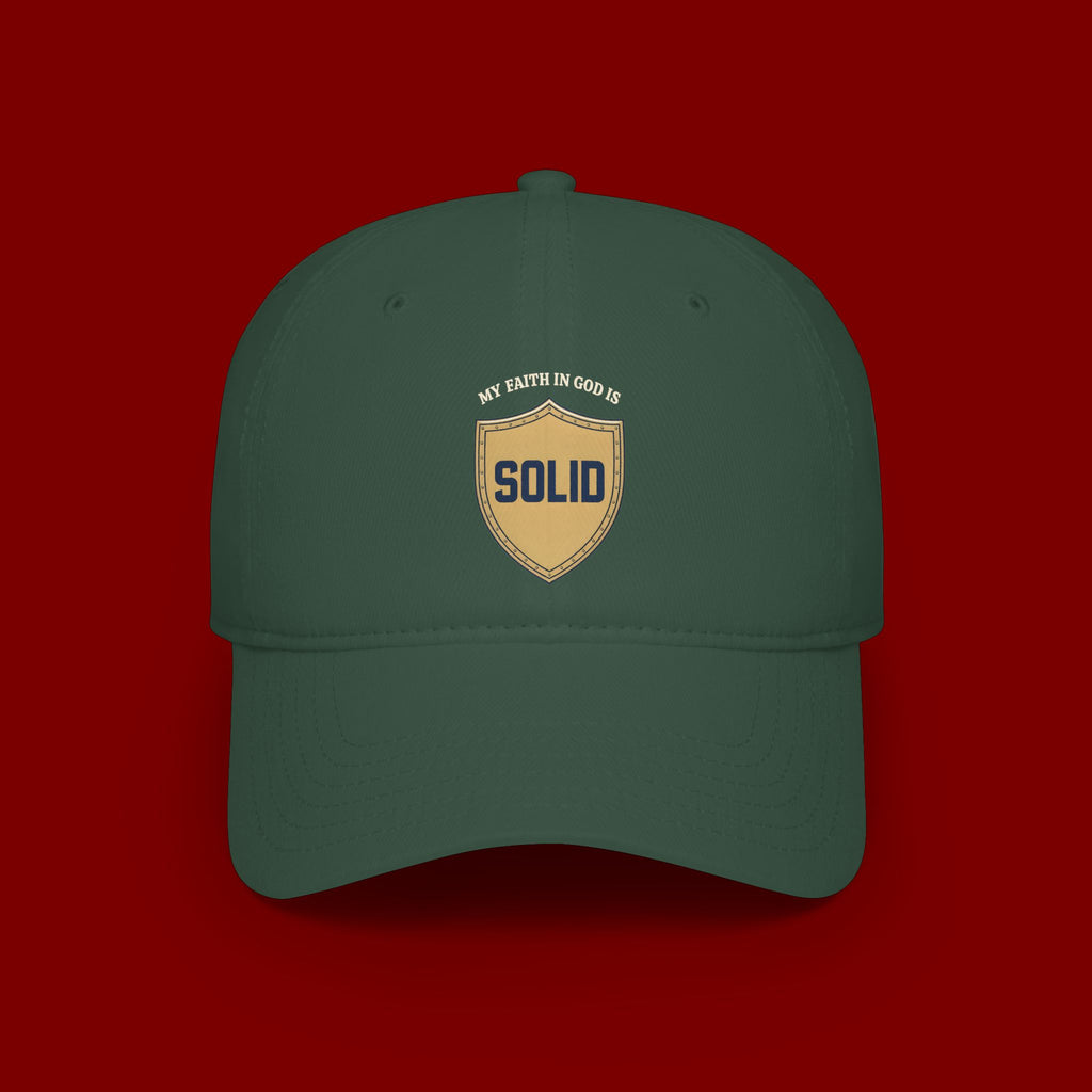 Solid Shield Baseball Cap — 'Stay Solid' Embroidered Low Profile Hat
