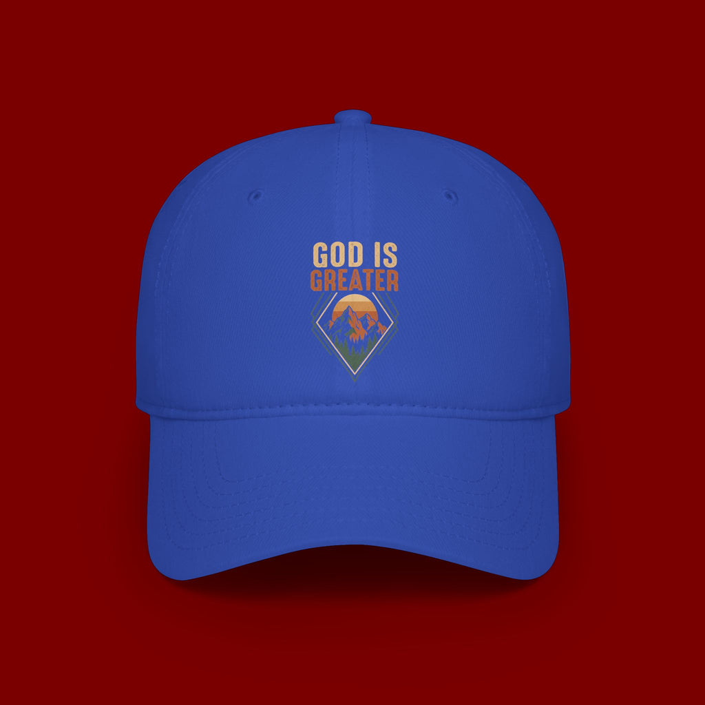 God Is Greater Embroidered Baseball Cap — Faith Inspirational Hat