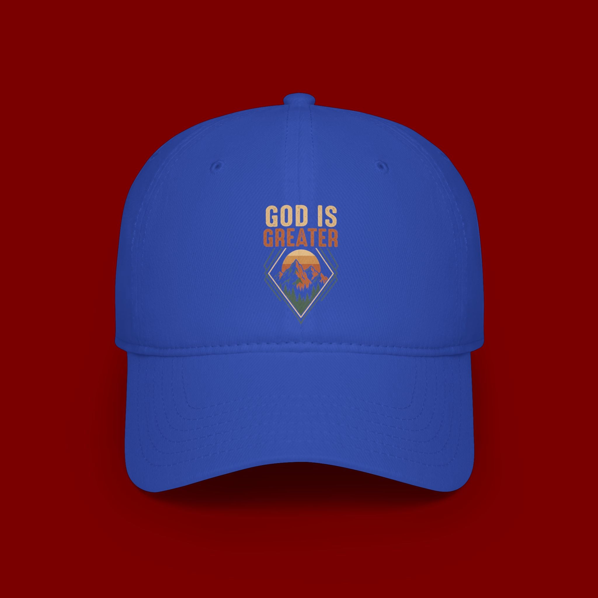 God Is Greater Embroidered Baseball Cap — Faith Inspirational Hat