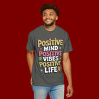 Positive Mind Positive Vibes Positive Life T-Shirt — Retro Smile Graphic Tee