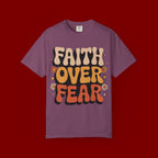 Faith Over Fear T‑Shirt — Retro Floral Inspirational Tee