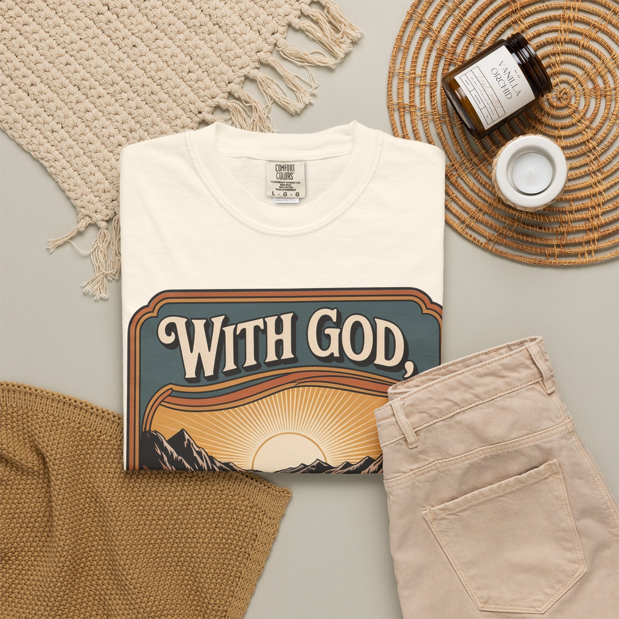 Inspirational Graphic T-Shirt — "With God, Every Hardship Brings Ease"
