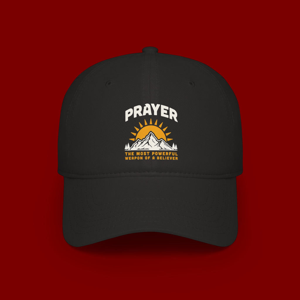 Prayer Sunrise Baseball Cap — Spiritual Faith Hat with Mountain Graphic