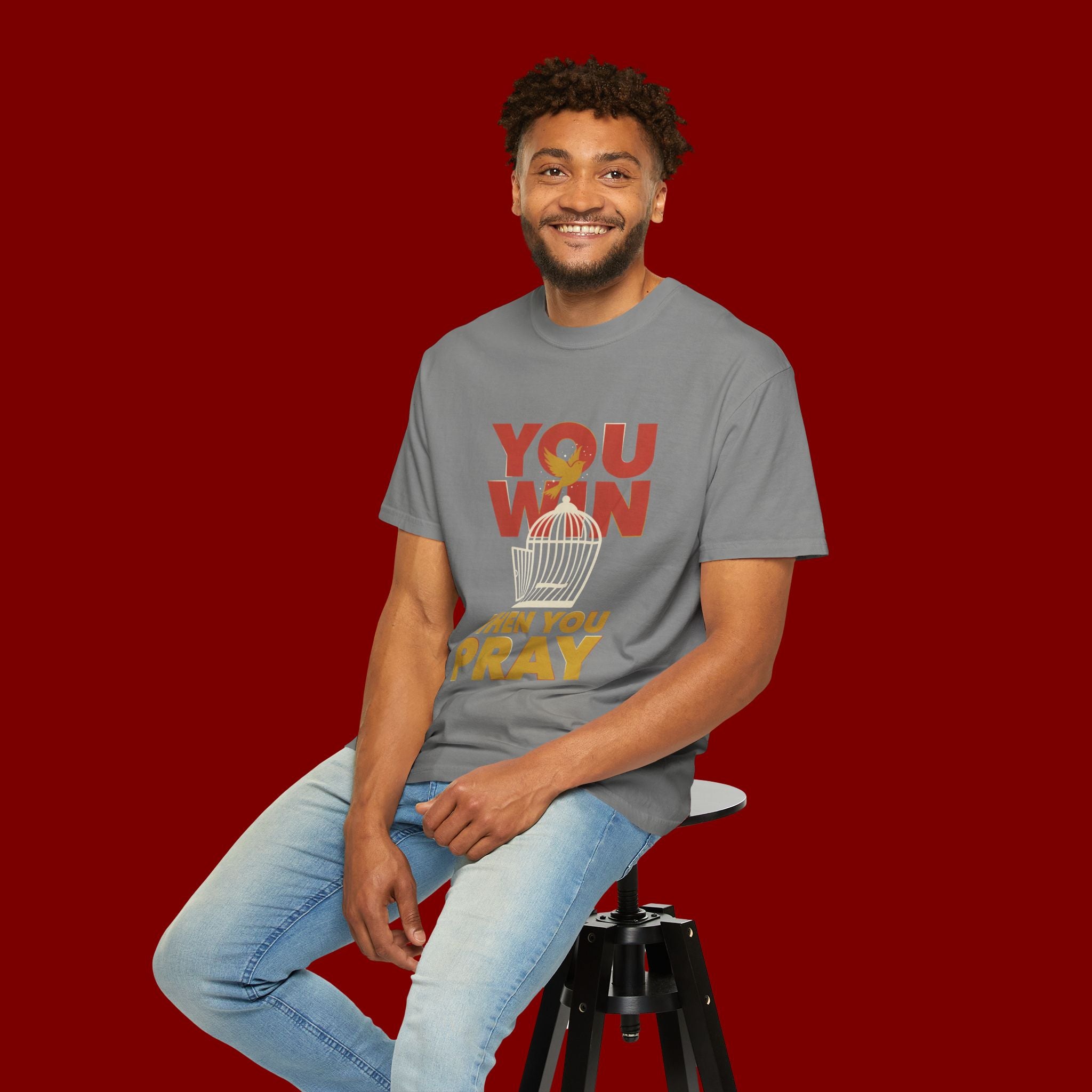 T-Shirt — "You Win When You Pray" Inspirational Faith Graphic Tee