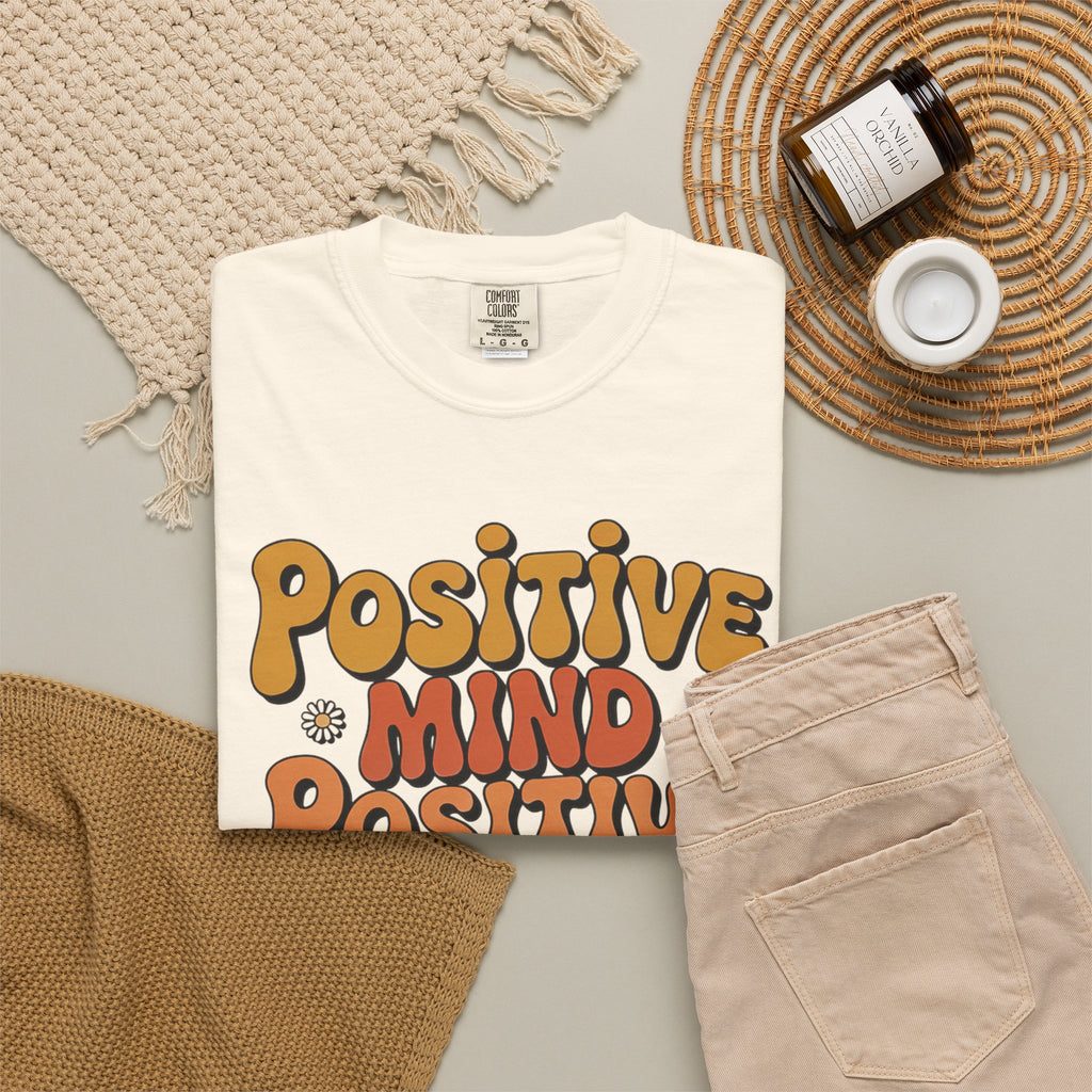 Positive Mind Positive Vibes Positive Life T-Shirt — Retro Daisy Graphic Tee