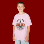 Kids T‑Shirt — "Trust the Unseen" Tree & Roots Inspirational Graphic