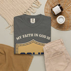 Solid Faith Shield T-Shirt — "My Faith in God Is Solid" Christian Tee