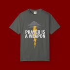 Prayer Is a Weapon T-Shirt — Christian Faith Lightning Graphic Tee