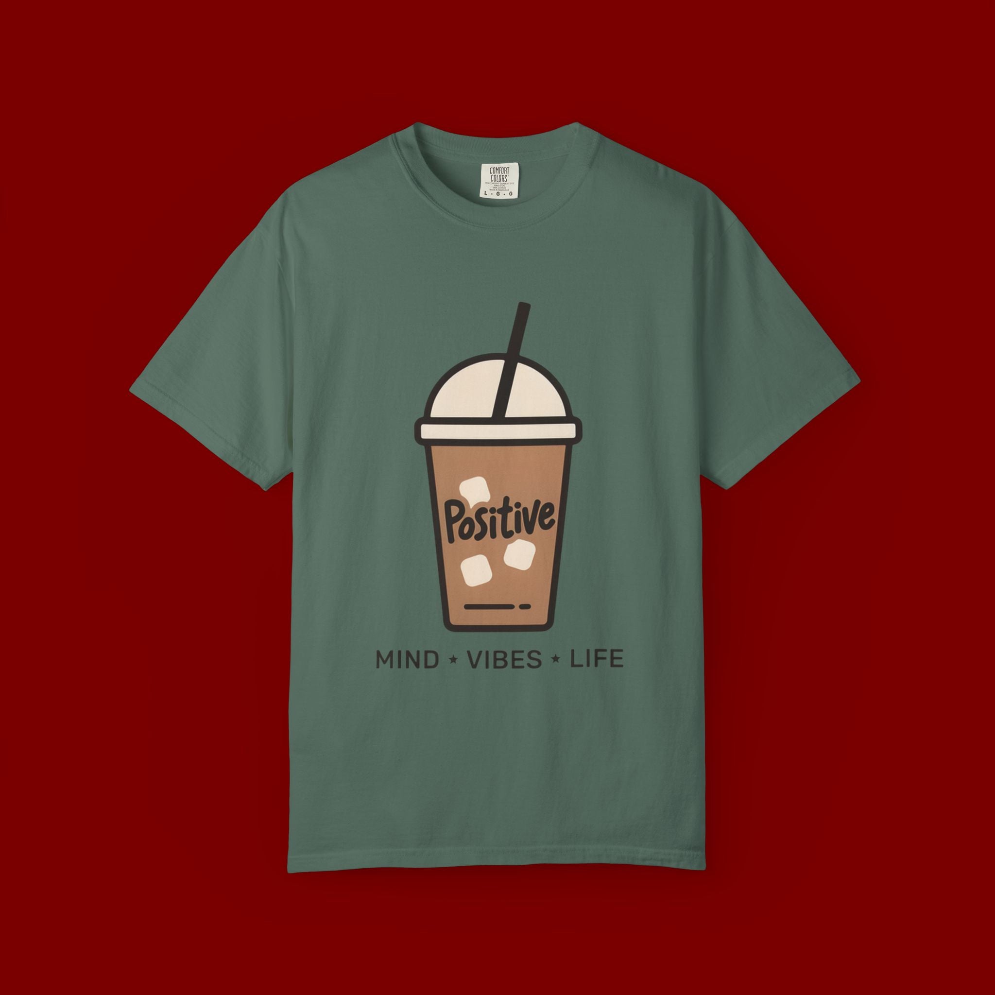 Positive Iced Coffee T-Shirt — Mind • Vibes • Life Graphic Tee