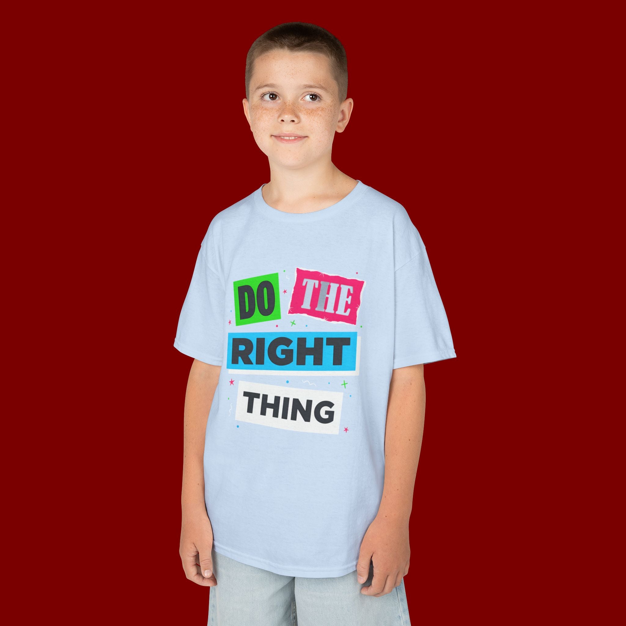 Kids Tee - "Do The Right Thing" Bold Colorblock Graphic