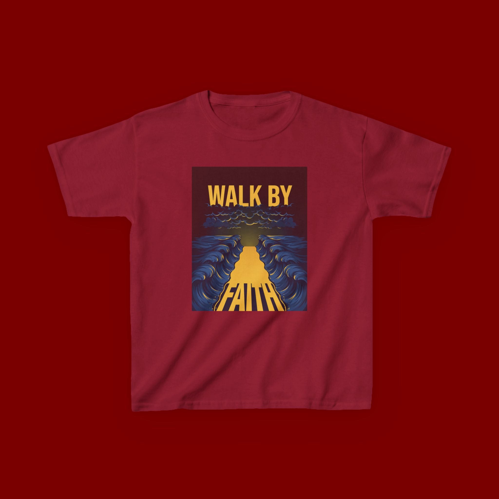 Kids T‑Shirt — "Walk By Faith" Inspirational Graphic Tee for Children