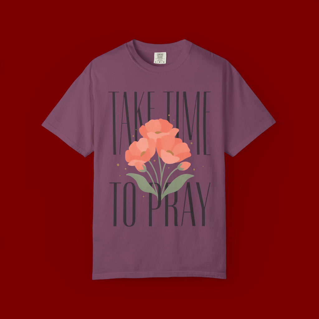 T-Shirt — "Take Time to Pray" Floral Christian Tee
