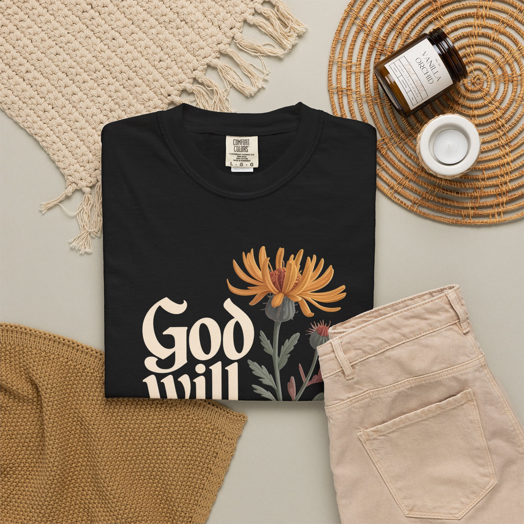 God Will Always Make a Way T-Shirt — Inspirational Floral Christian Tee