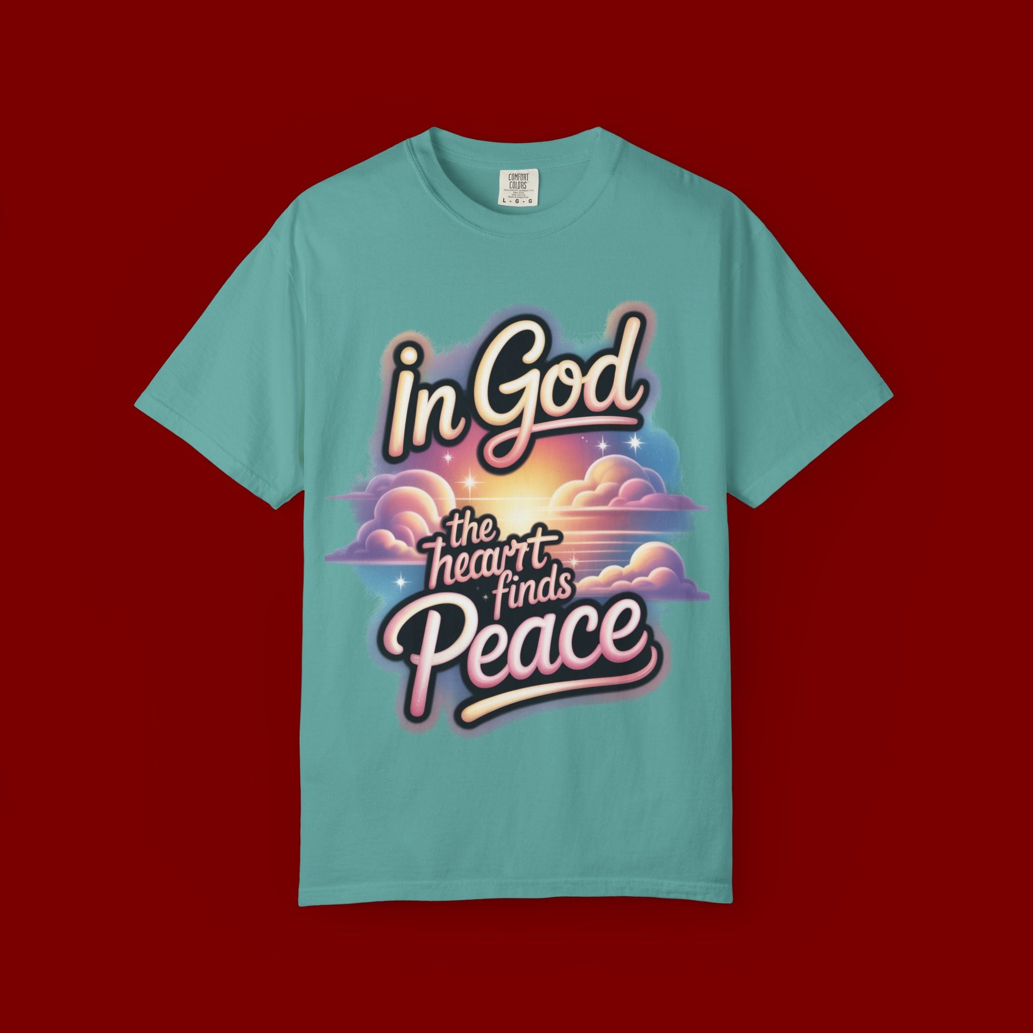 T-Shirt — “In God the Heart Finds Peace” Religious Faith Tee