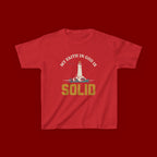 Kids T-Shirt — “My Faith in God is Solid” Lighthouse Christian Tee