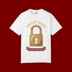 Trust God Lock T-Shirt — Christian Faith Tee “Trust God No Matter What”