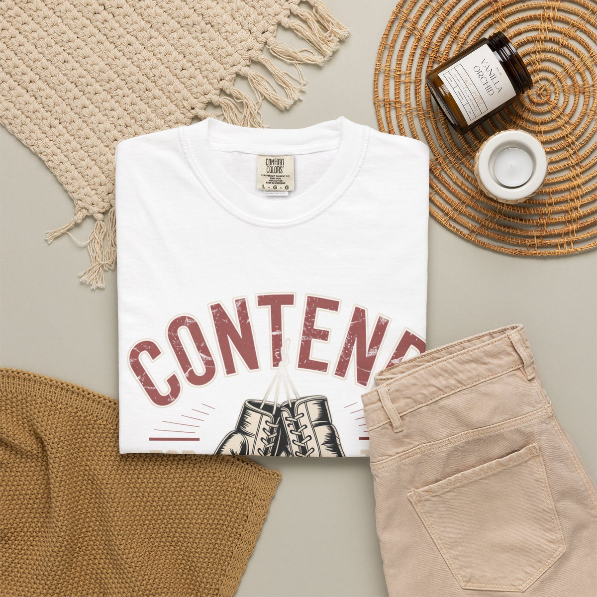 Contend for the Faith T-Shirt — Vintage Boxing Gloves Christian Tee