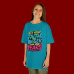 Kids Tee — "Let Your Faith Be Bigger Than Your Fears" Inspirational Graphic