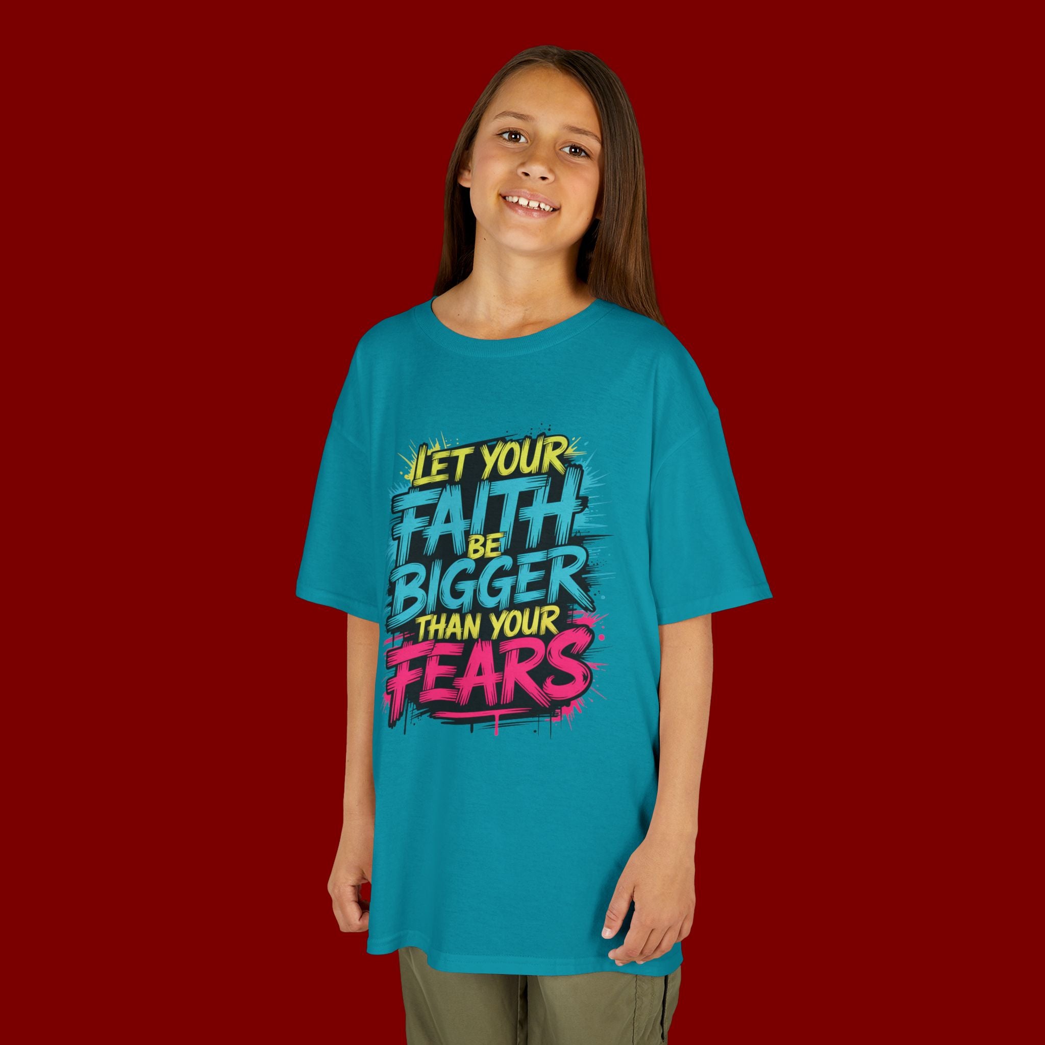 Kids Tee — "Let Your Faith Be Bigger Than Your Fears" Inspirational Graphic