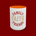 Faith Family Friends Accent Coffee Mug – Inspirational Religious Gift (11/15oz)