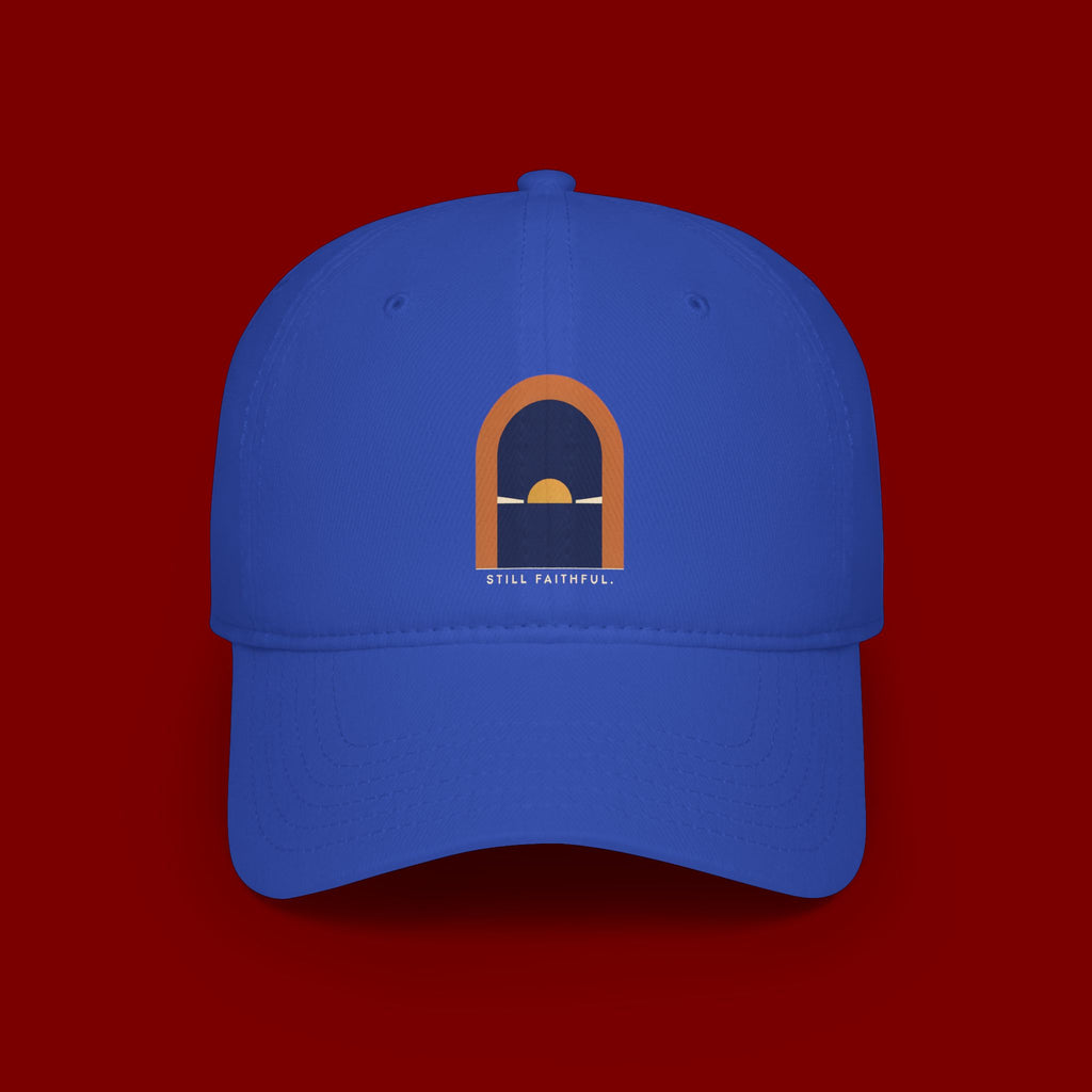 Lighthouse Sunset Cap — "Trust God" Embroidered Low Profile Baseball Hat