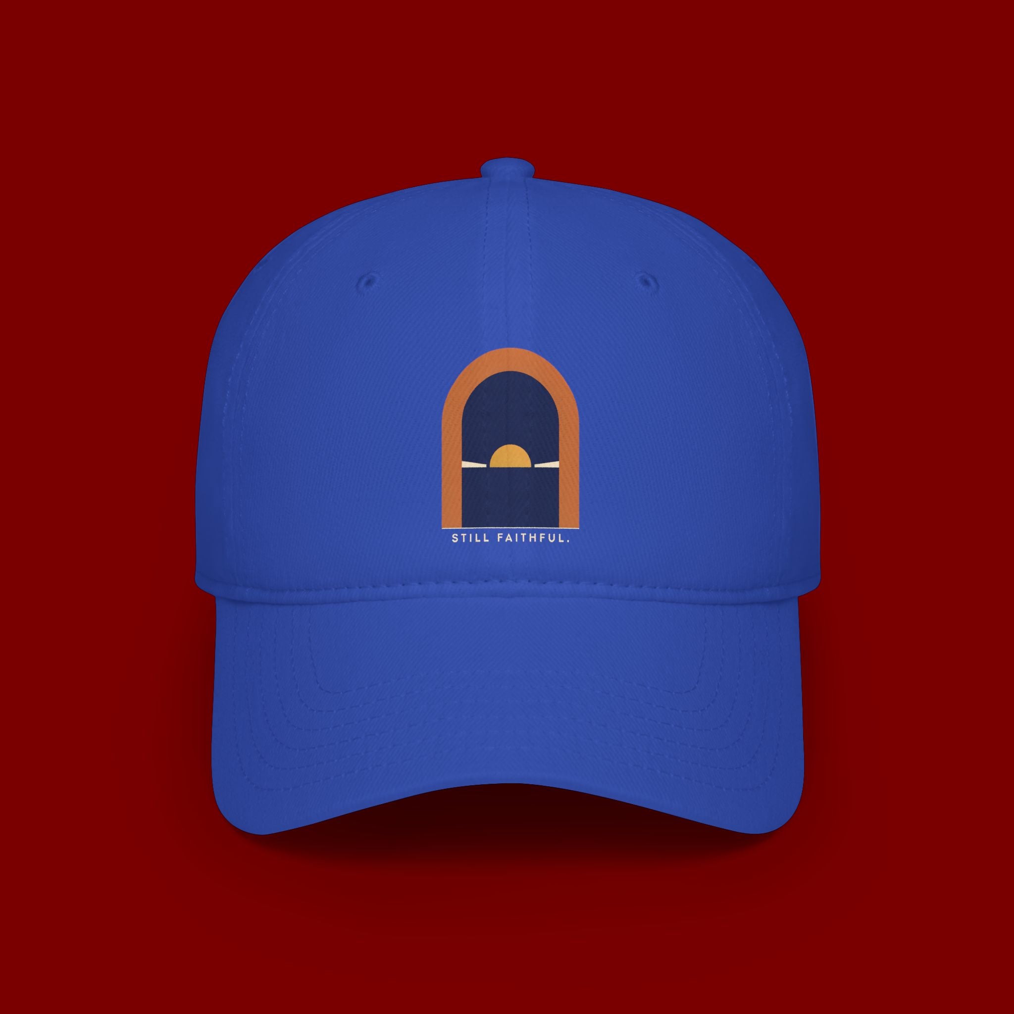 Lighthouse Sunset Cap — "Trust God" Embroidered Low Profile Baseball Hat