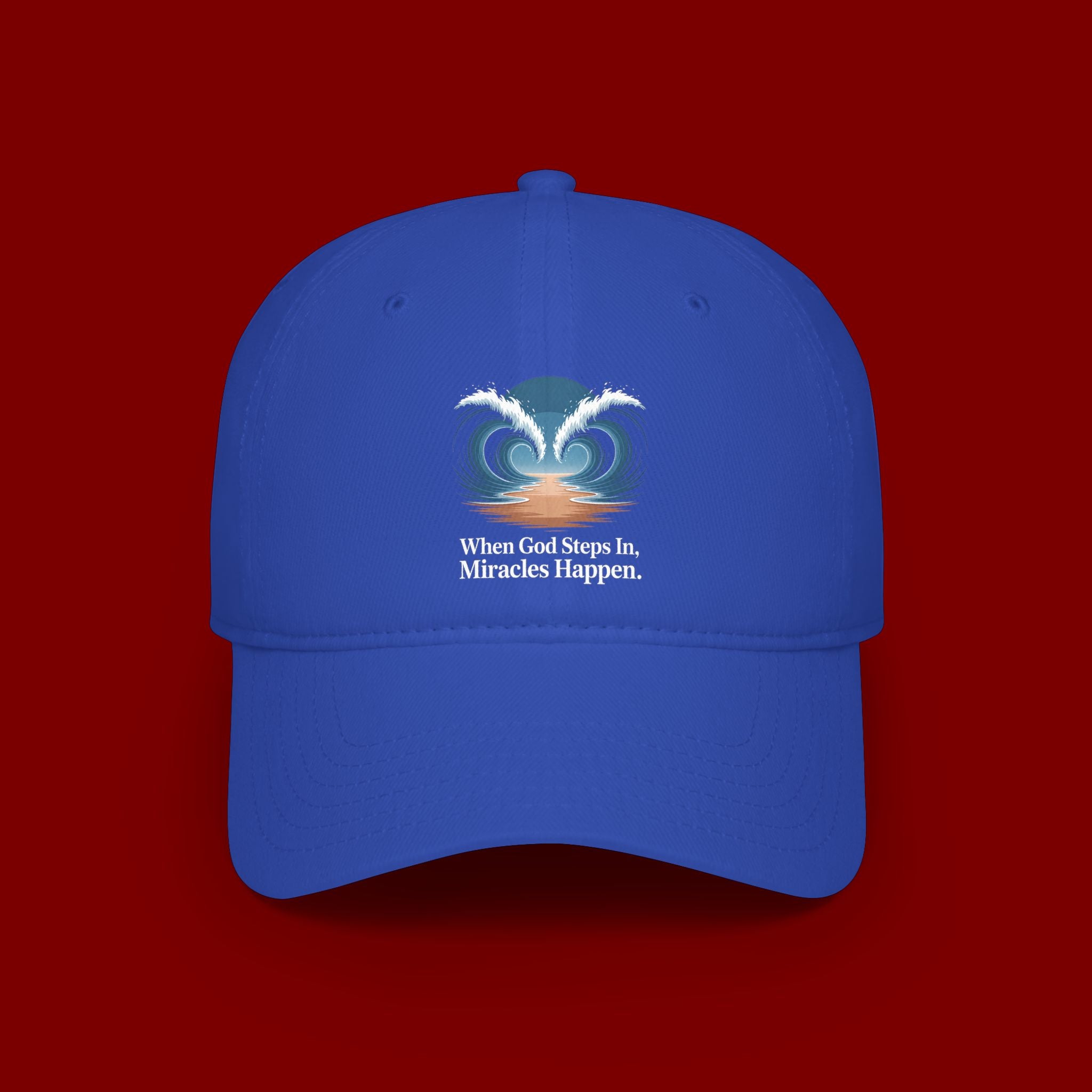Inspirational 'When God Steps In Miracles Happen' Low Profile Baseball Cap