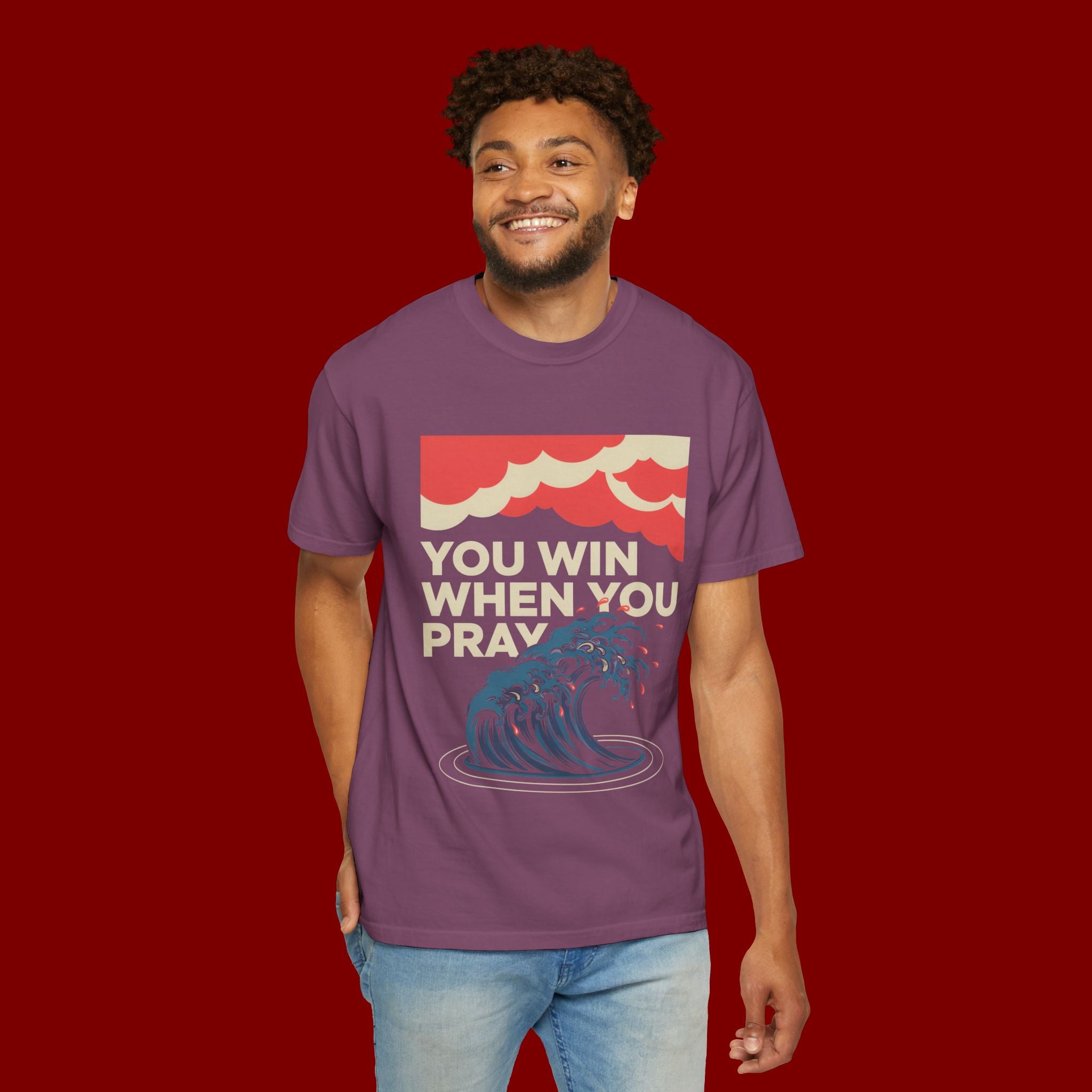 You Win When You Pray T-Shirt — Vintage Wave Faith Tee