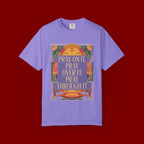 T-Shirt — Retro Sunset Floral Graphic “Play On It, Pray Over It, Pray Through It”