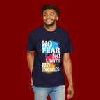 No Fear No Limits No Excuses T-Shirt — Motivational Graphic Tee