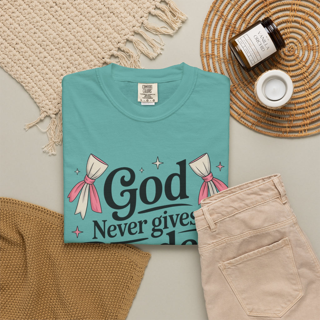 Inspirational 'God Never Gives a Burden You Can't Bear' T-Shirt