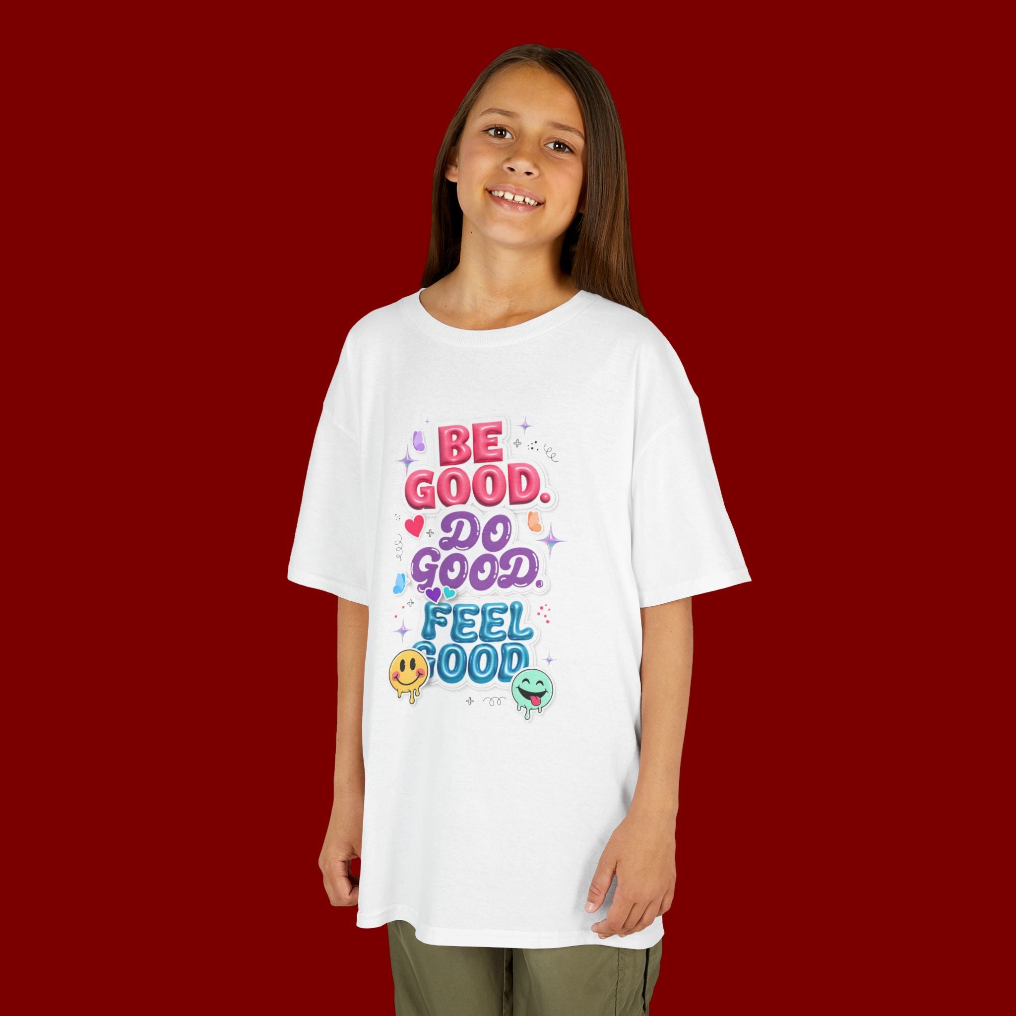 Kids Tee — "Be Good, Do Good, Feel Good" Positive Message Shirt