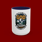 Christian Coffee Mug — “My Help Is Only From God The Creator” Accent Mug
