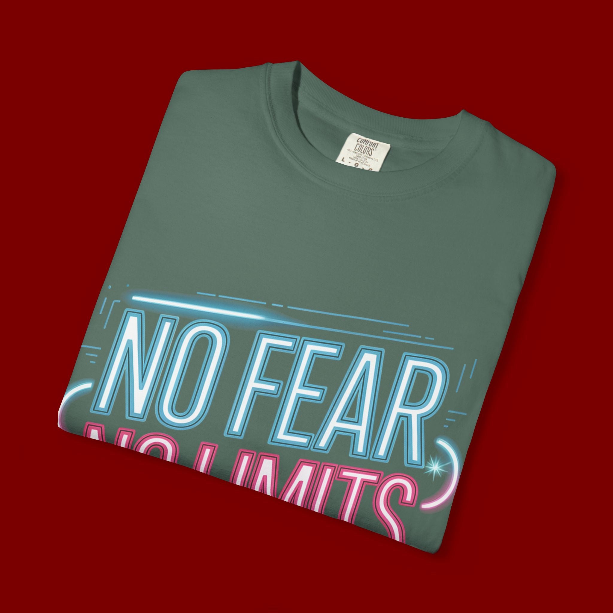 No Fear No Limits No Excuses Neon Graphic T-Shirt