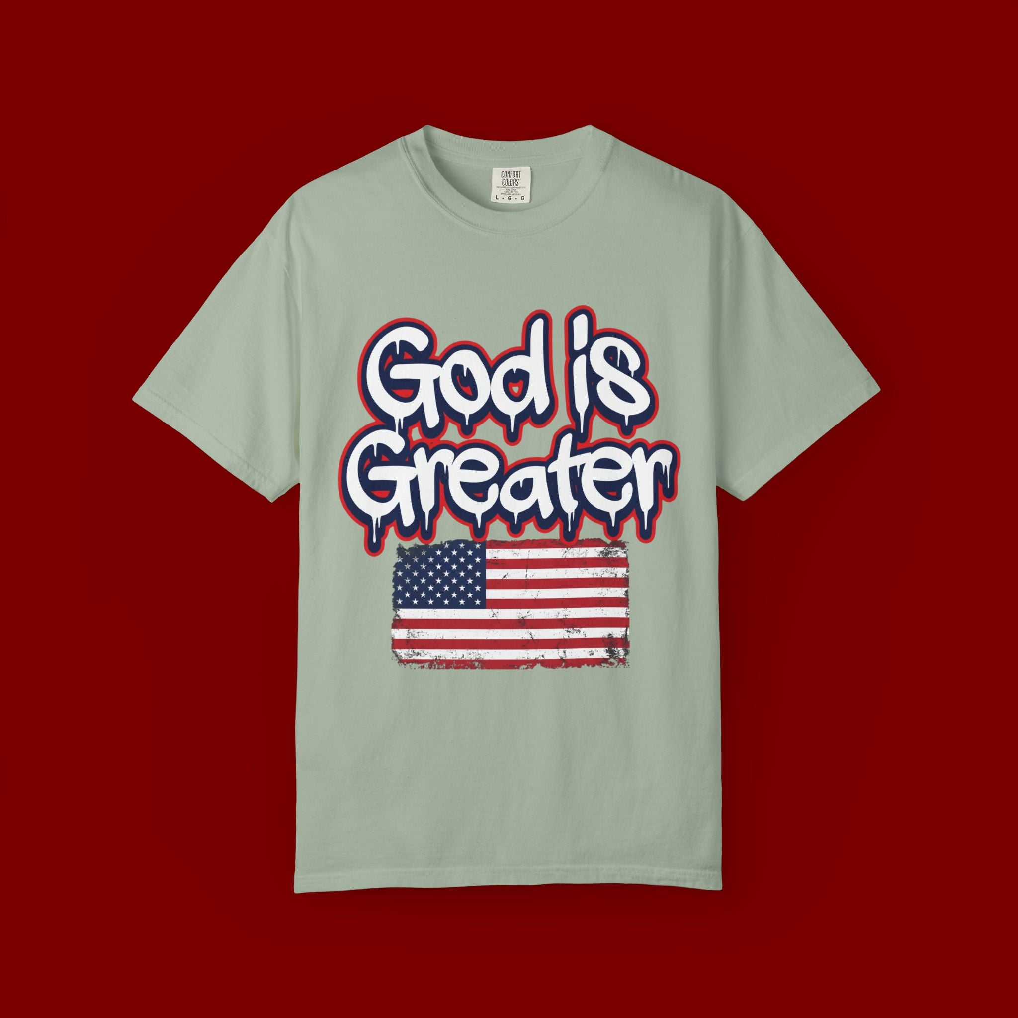 God Is Greater American Flag T-Shirt