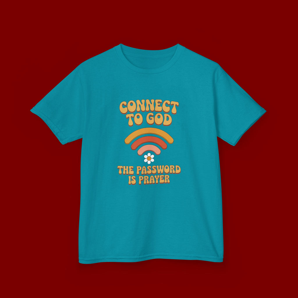 Kids Tee - "Connect to God" WiFi Prayer Graphic Shirt