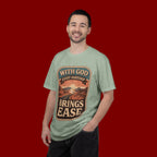 Scripture Comfort T-Shirt — "With God Every Hardship Brings Ease" Christian Faith Tee