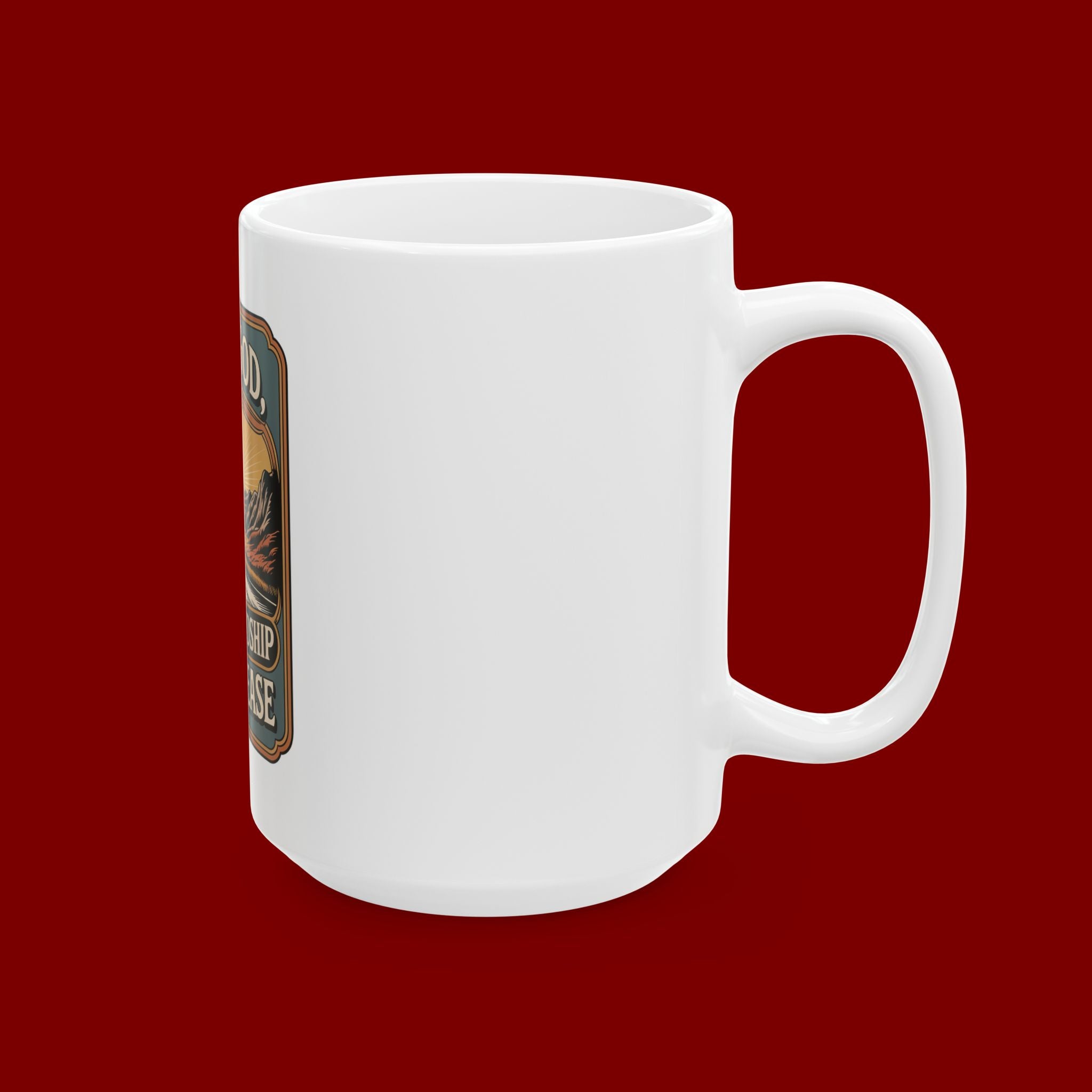 Inspirational Christian Mug - "With God Every Hardship Brings Ease" Scenic Faith Coffee Cup (11oz/15oz)