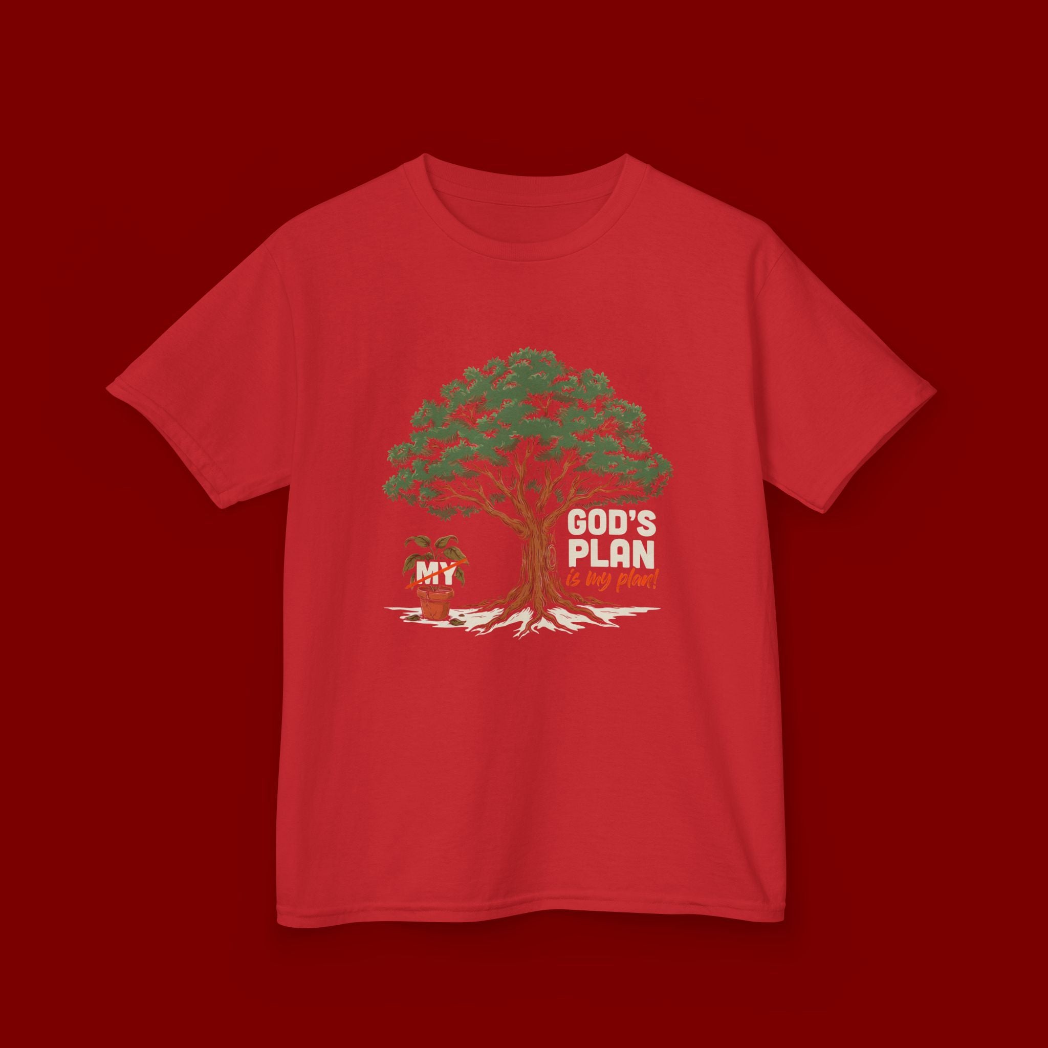 Kids Tee — Cute Tree & Plant Pot Illustration (“Grow Big, Little One”)