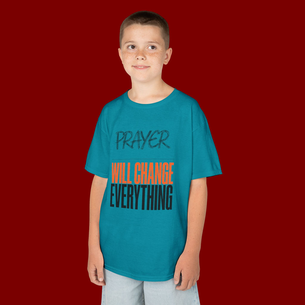 Kids T‑Shirt — "Prayer Will Change Everything" Inspirational Faith Tee