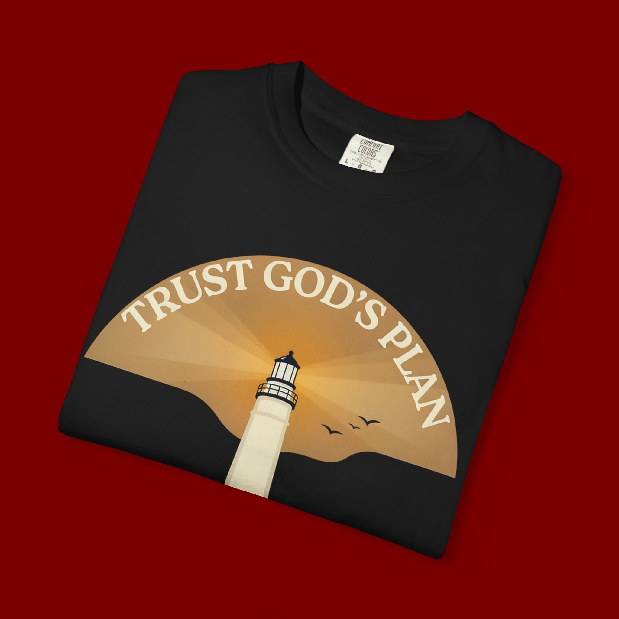 Trust God's Plan Lighthouse T-Shirt — Faith Coastal Tee