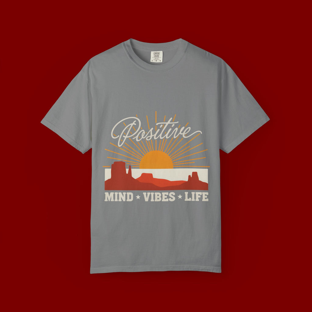 Positive Sunset T-Shirt — "Positive" Mind • Vibes • Life Motivational Tee