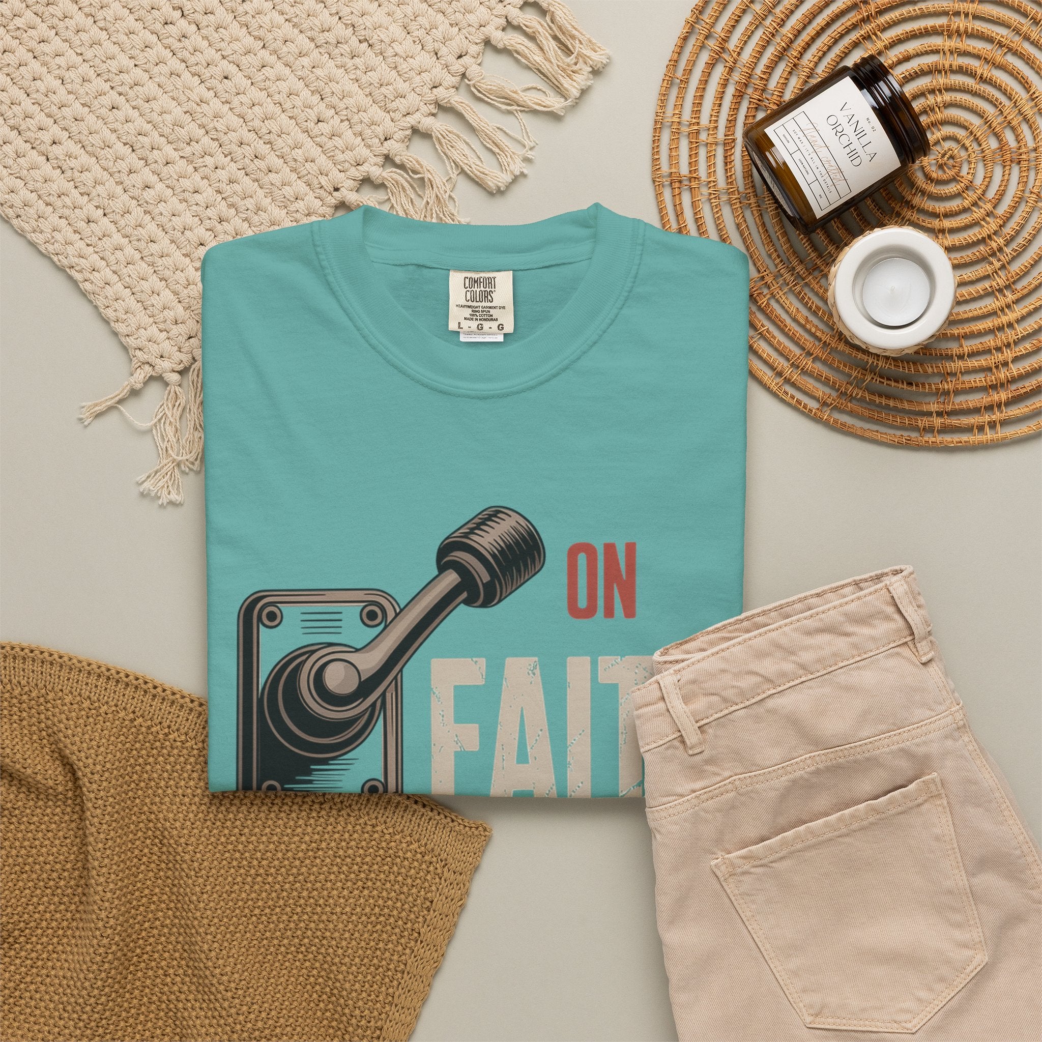 Faith On, Fear Off T-Shirt — Inspirational Christian Graphic Tee